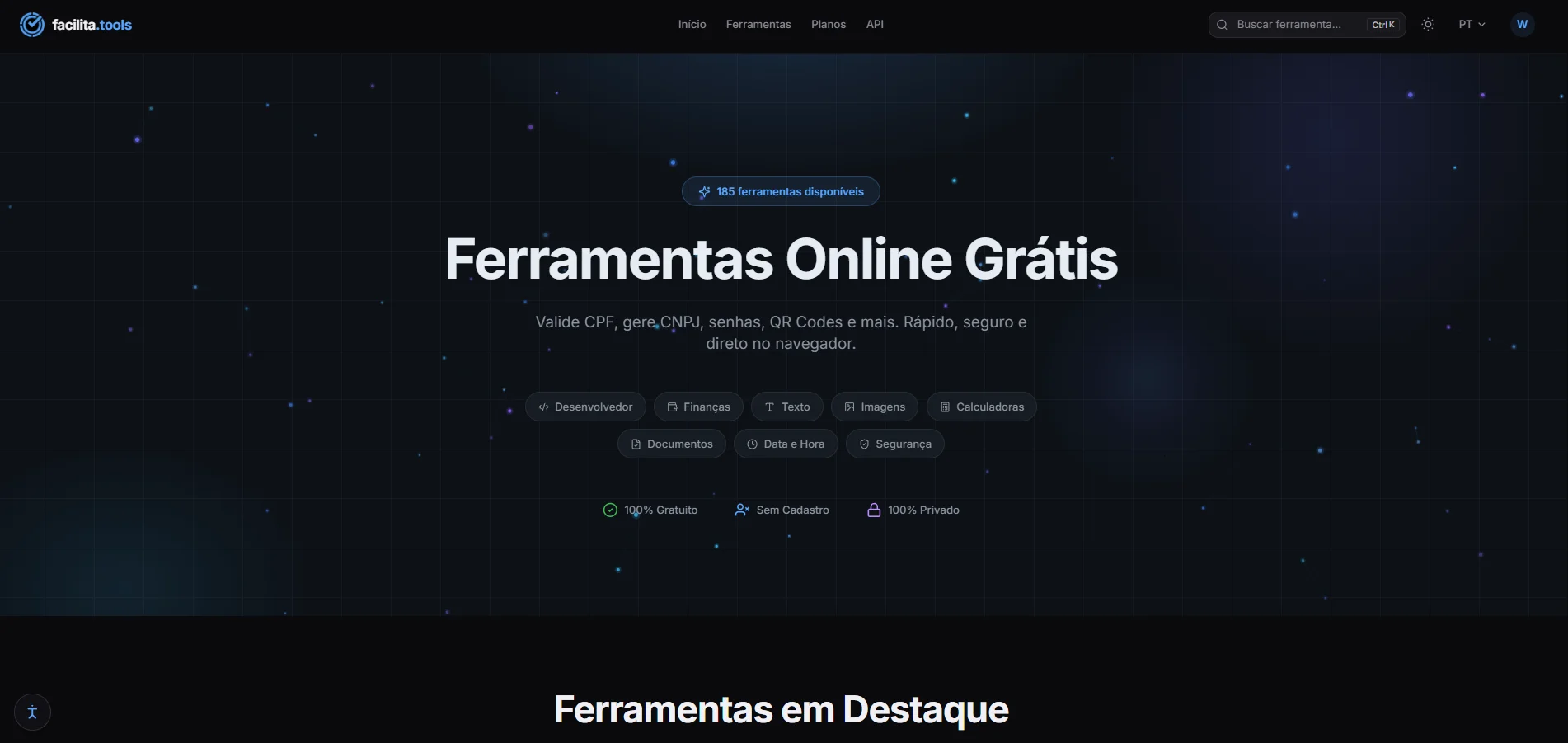 Facilita.tools — platform with 154+ browser-based tools for developers